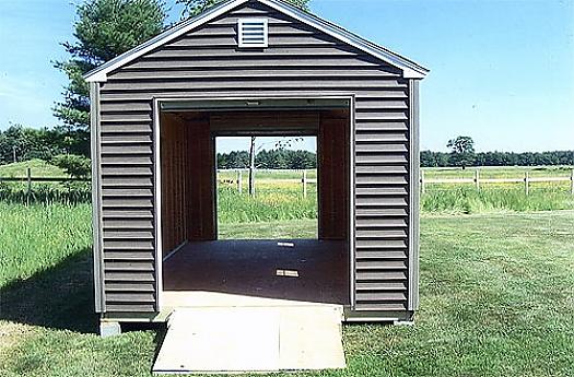 10' X 18' Shed with Drive-Thru Roll-Up Garage Doors (7' Vinyl Walls)